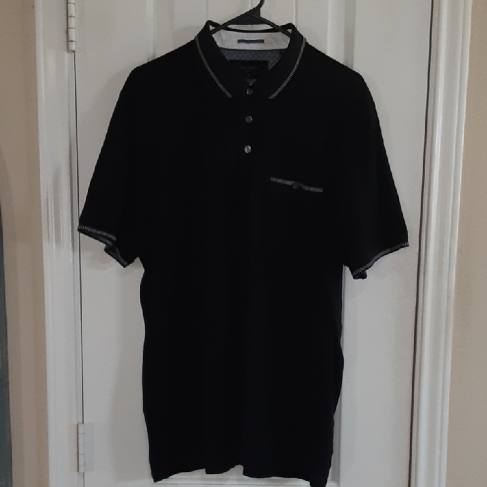 Ted Baker London Tortila Birdseye Stripe Slim-Fit Polo GUC